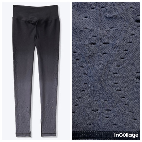 PINK Victoria's Secret Pants - Pink SPORT by Victorias Secret Ombré  Black Gray Seamless Tights Leggings size S